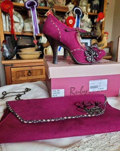 Ruby Shoes, size 4 - Wine strap shoes & matching bag