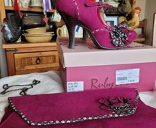 Ruby Shoes, size 4 - Wine strap shoes & matching bag