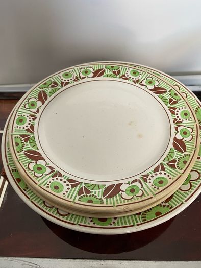 ceramic serving dish & plates