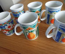 6 Rayware Brand Designed Mugs.