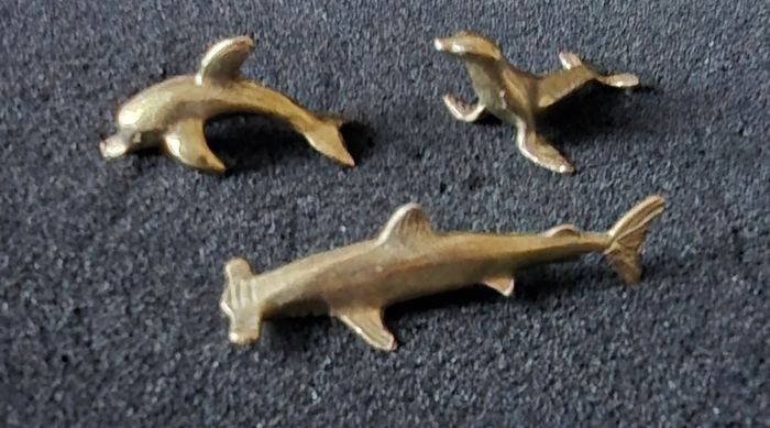 3 brass animals. Solid brass.