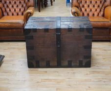 Antique Iron-Bound Oak Trunk / Valuables Chest, c.1780-1820