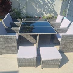Garden dining rattan 6 seater set