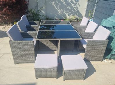 Garden dining rattan 6 seater set