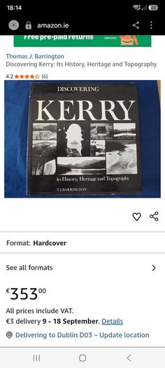 1976 Discovering Kerry its History, Heritage & Topography. Ireland. Vintage.