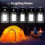 NEW SALE | Rechargeable Camping Lanterns with 400LM 5 Light Modes Water-Resistant, Portable Emergency Tent Lights for Camping Power Cuts Hiking (2-Pack, Grass Green) Image 3