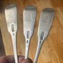 3 heavy silver antique forks made in 1834 and fully hallmarked for Dublin 8 inches long weighing 6.63 ounces Image 2