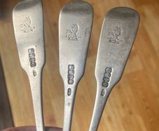 3 heavy silver antique forks made in 1834 and fully hallmarked for Dublin 8 inches long weighing 6.63 ounces