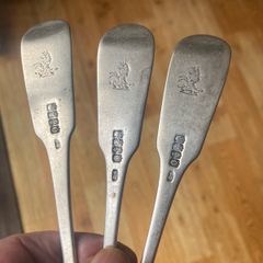 3 heavy silver antique forks made in 1834 and fully hallmarked for Dublin 8 inches long weighing 6.63 ounces