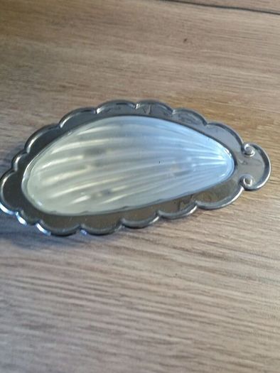 Vintage Shell Shape Metal/Glass Dish