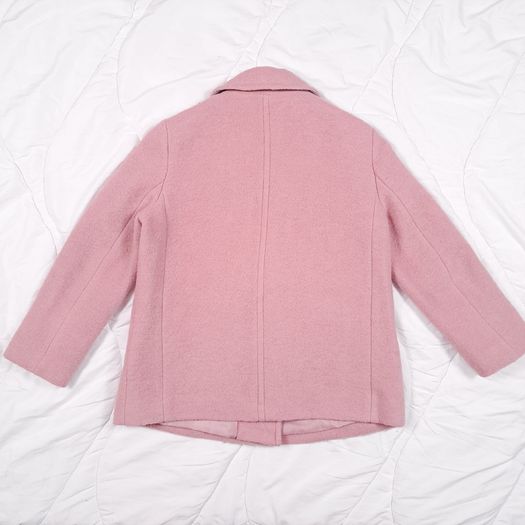Per Una Dusky Rose Pink Wool Blend Double Breasted Pea Coat 10UK/38EU