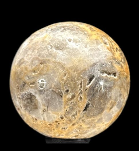 Quartz geode sphere on custom stand - Natural Mineral