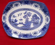 Blue Willow English Ironstone Serving Platter