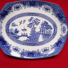 Blue Willow English Ironstone Serving Platter