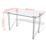 Dining Table with Glass Top Transparent Image 2