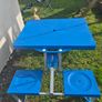 Folding Camping Picnic Table with 4 Seats Portable Suitcase Style Image 2