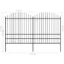 Garden Fence with Spear Top Steel (1.75-2)x3.4 m Black Image 5