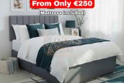 Nation Wide Delivery - Plush Velvet Divan Base, Headboard &amp; Mattress