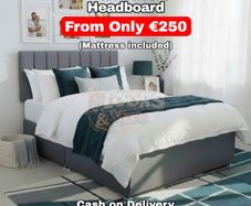 Nation Wide Delivery - Plush Velvet Divan Base, Headboard & Mattress