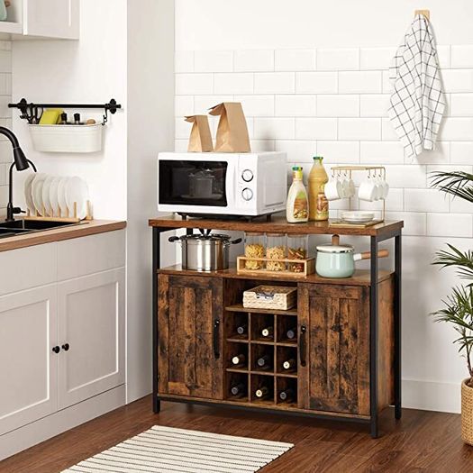 Sideboard Kitchen Cabinet Storage Cabinet with 2 Doors for Living Room Kitchen Dining Room 100 x 35 x 81,4 cm.