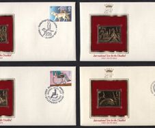 1981 Great Britain International Year for the Disabled Commemorative stamps with Gold Replica Stamp First Day Cover (FDC)