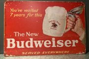 Budweiser Tin Metal Sign
