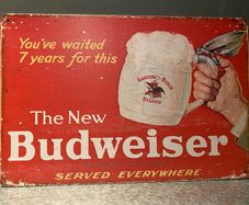Budweiser Tin Metal Sign