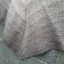 Handmade crochet triangle wool shawl wrap. Beige gradient ombre shawl Image 6