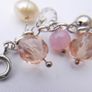 Vintage Sterling Silver Rose Quartz Pearl And Faceted Glass Pink Tassel Toggle Bracelet (L8" - 13,80g) Image 7