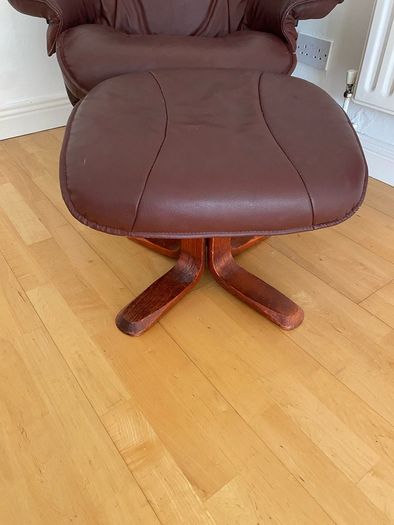 Swivel armchair & footstool