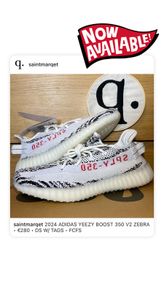 2024 Adidas Yeezy Boost 350 V2 Zebra UK8 (fits UK7.5)