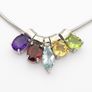 925 Sterling Silver & Gemstone Mix Necklace Image 3
