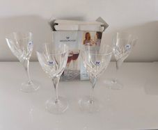 Wedgwood Elegance 24% Lead Crystal Red Wine Glasses Set of 4  Boxed