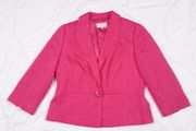 Country Casuals Petite Bright Fuchsia Pink Textured Fitted Tailored Blazer Jacket 14UK/42EU