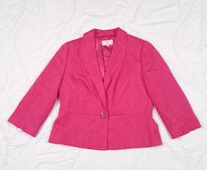 Country Casuals Petite Bright Fuchsia Pink Textured Fitted Tailored Blazer Jacket 14UK/42EU