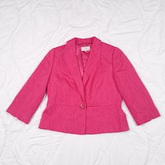 Country Casuals Petite Bright Fuchsia Pink Textured Fitted Tailored Blazer Jacket 14UK/42EU