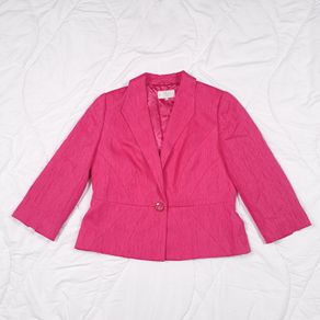 Country Casuals Petite Bright Fuchsia Pink Textured Fitted Tailored Blazer Jacket 14UK/42EU