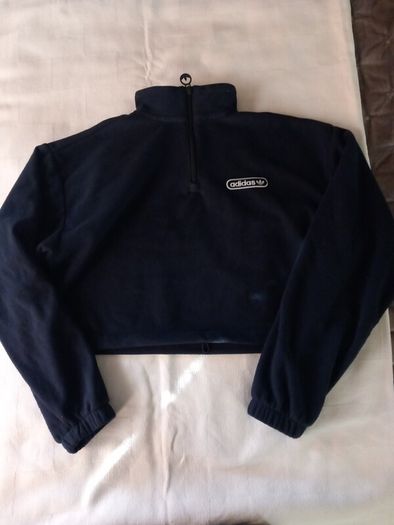 Adidas Cropped Half zip Navy size 8