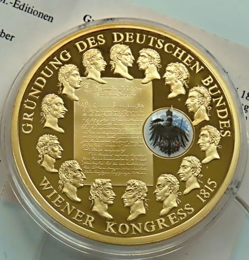 Founding of the German Confederation 24 Karat Gold plated Proof Congress of Vienna
