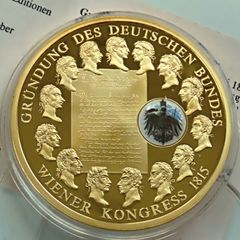 Founding of the German Confederation 24 Karat Gold plated Proof Congress of Vienna