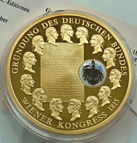 Founding of the German Confederation 24 Karat Gold plated Proof Congress of Vienna