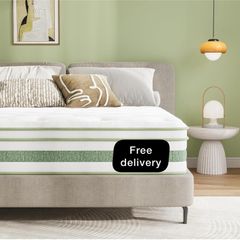 King Size Mattress, Gel Memory Foam, Medium Firm 5FT King Size, 10 Inch, Pocket Sprung Hybrid Mattress
