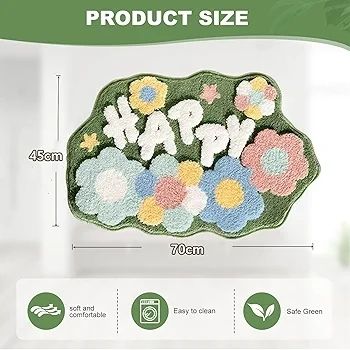 Non-slip Bathroom Rugs, 45x70cm Bath Mat Carpet Super Absorbent Machine Washable Soft Shower Suitable for Living Room/Kitchen/Bedroom Indoor Floor