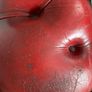 Red leather chesterfield arm chair vintage Image 4