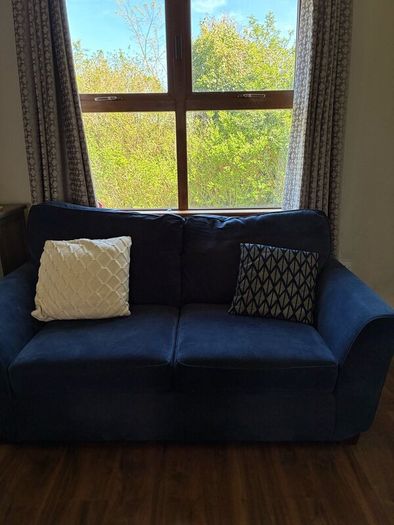 Navy 2 & 3 Seater Sofa & Ottoman