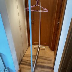 Clothing rail, hangers and storage boxes