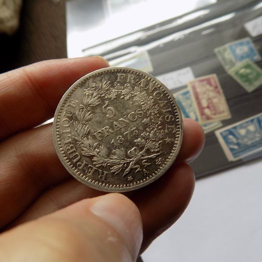 France 1873 A.5 Francs.90% Silver.Good Very Fine ++.