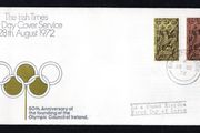 1972 Ireland 50th Anniversary of the Foundation of The Olympic Council of Ireland Commemorative Stamps Illustrated The Irish Times Addressed First Day Cover (FDC)
