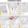 FREE EXPRESS SHIPPING Storage Trolley 3-Tier Rolling Utility Cart Slide Out Shelving Organization Shelf for Laundry Bathroom Kitchen with Small Containers & Hooks White Image 3