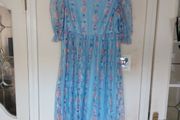 Blue Floral Occasion Dress